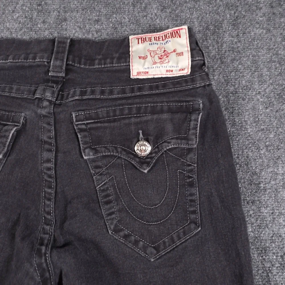 True Religion Ricky Jeans Mens 30x28 Black Flap Pockets Relaxed Straight
